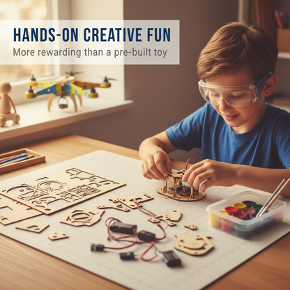 🔥🧩 DIY Wooden Drone Building Kit 🚁